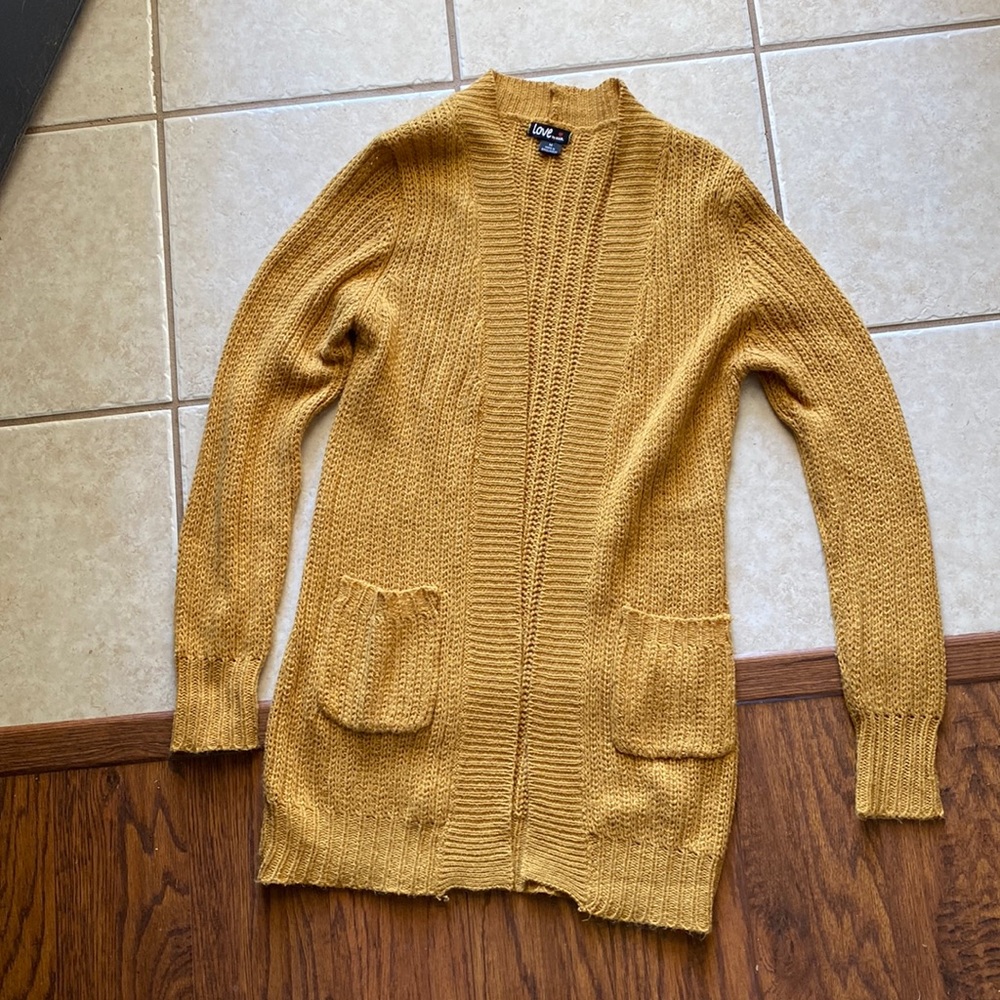 Love by Marl Mustard Sweater Cardigan